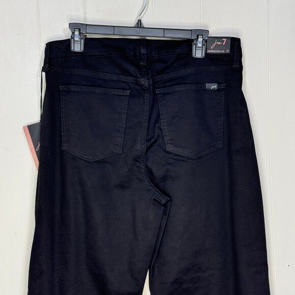 Jen7 Womens Pants Black Cropped Wide Leg High Rise Pockets Zip Button Close New - Picture 5 of 16